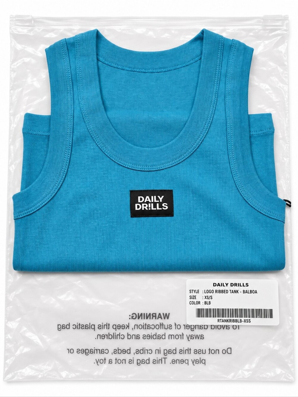 💙 Daily Drills Easy Fit Ribbed Tank – Balboa Blue XS/S | SOLD OUT NWT